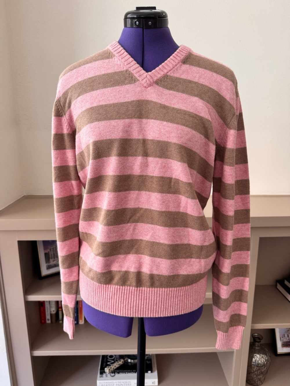 Tommy Hilfiger Vintage Y2K Cashmere Pink Stripe Sweater Size Small